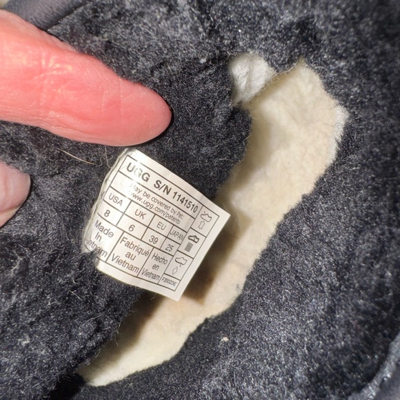 UGG Black Leather Classic Ultra Mini Boots - Picture 6 of 7